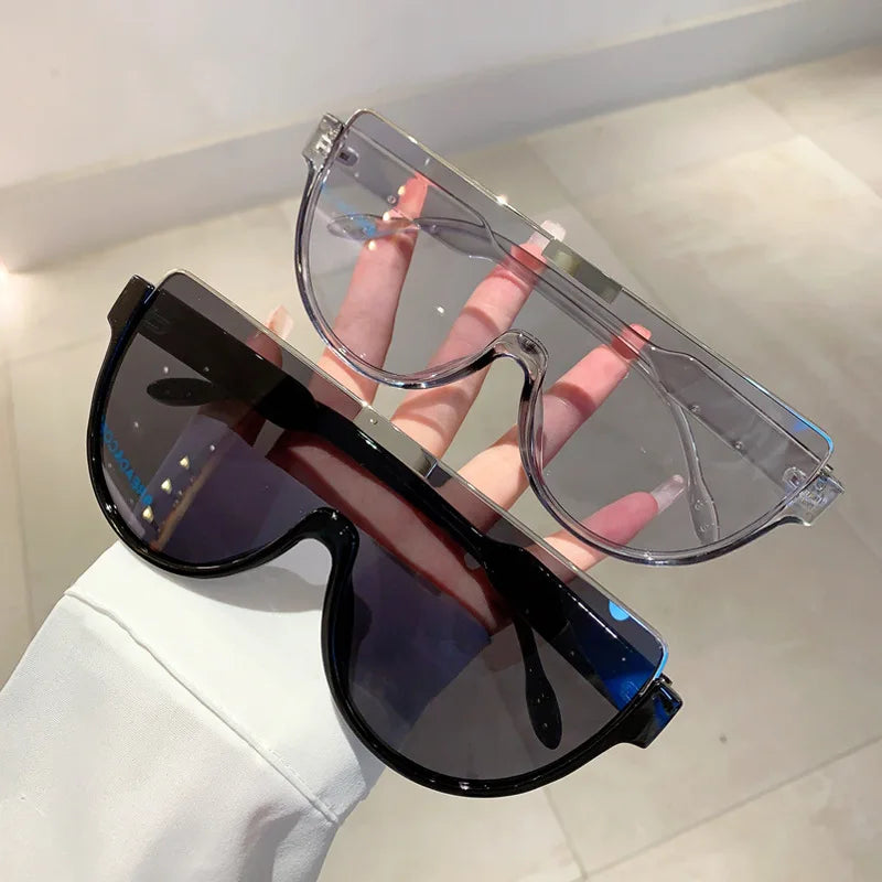 Women's Oversized Shield Monoblock Sunglasses | UV400 · Flat Top · Vintage | 5 Lens Options | Braviixx