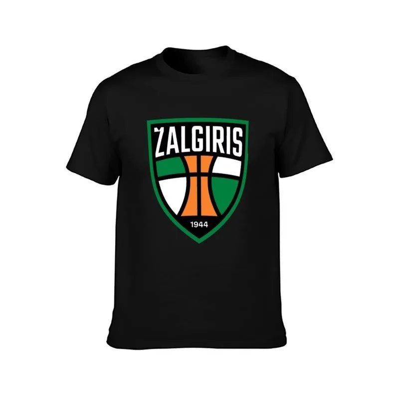 Men's Basketball Logo T-Shirt Vintage Sports Team Print Cotton Tee Casual Breathable Streetwear Top 2026 Spring and Summer