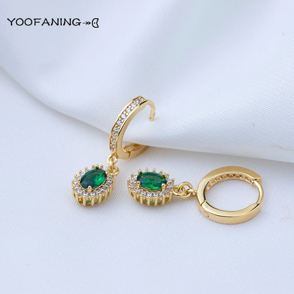 Hot Selling925 Sterling Silver Needle Exquisite 24K Gold Earrings Water Drop Gold Earrings Women's Luxury Wedding Party Jewelry