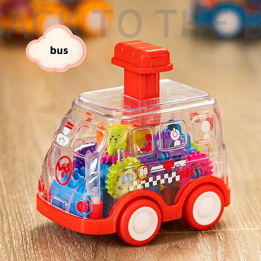Transparent Gear Press-and-Go Toy Car | Braviixx