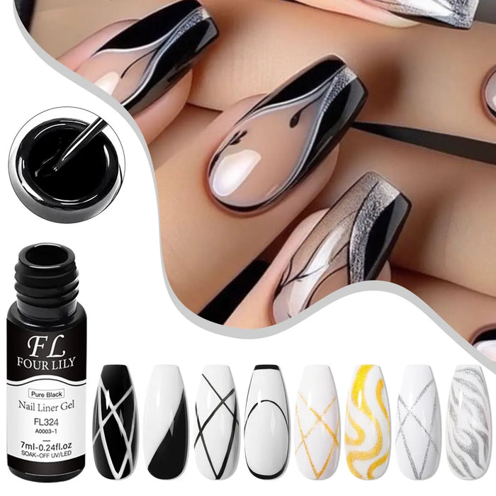 4-Color Nail Liner Gel Kit, 5ml Each | Braviixx