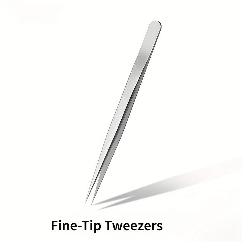 Stainless Steel Fine-Tip Precision Tweezers | Eyebrow Shaping · Hair Removal · Blackhead Extraction | Braviixx