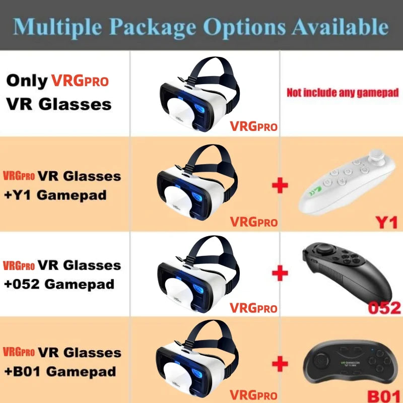 3D VR Glasses for Smartphones | Blue Light Lens VR Headset with Optional Gamepad | Braviixx