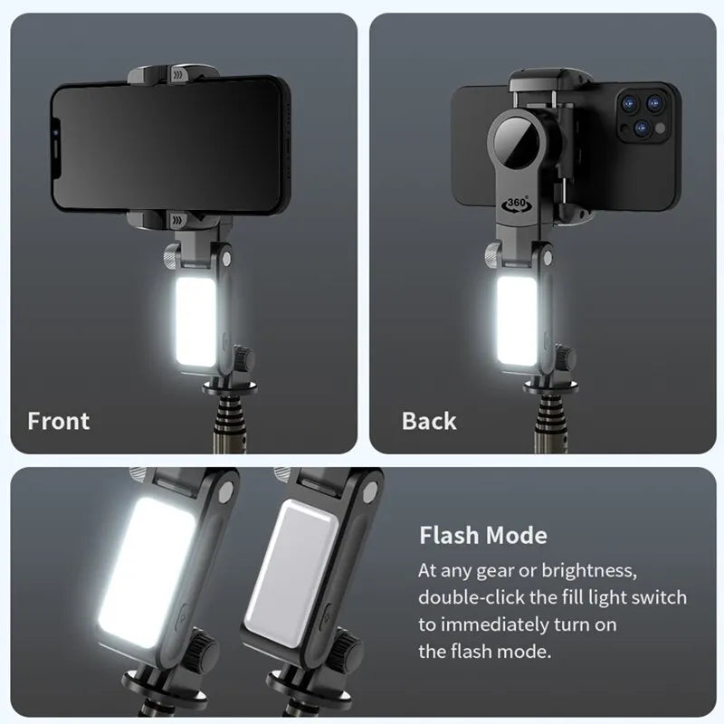 Q18 Smartphone Gimbal | Selfie Stick, Tripod & Fill Light | Braviixx
