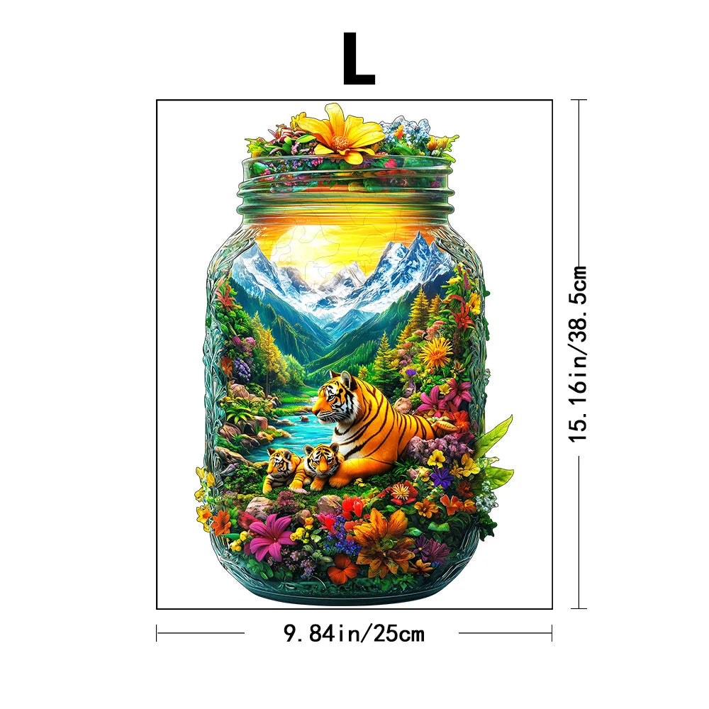 Tiger Garden Wooden Jigsaw Puzzle | Braviixx