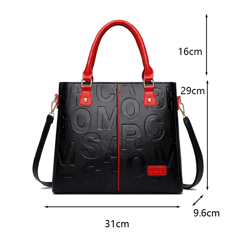 Women's PU Top-Handle Handbag | Letter & Check Styles | Braviixx