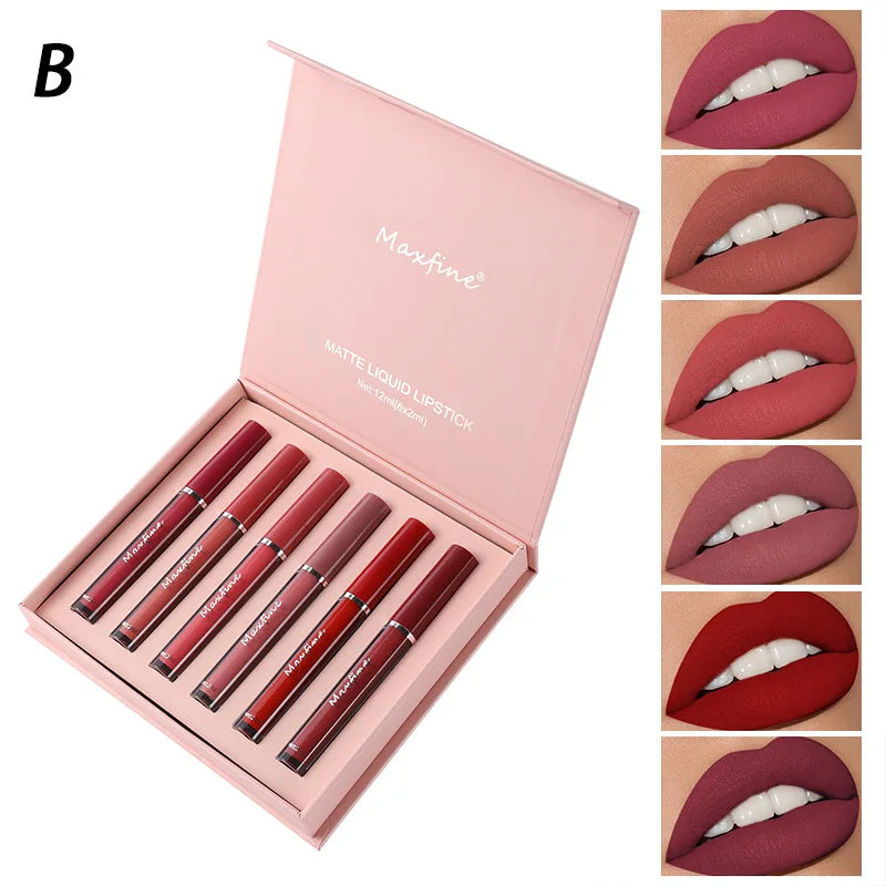 6-Color Matte Liquid Lipstick Set | Gift Box | Braviixx