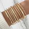 Women's 10-Piece Bangle Set | Mixed Textures & Gold-Tone or Silver-Tone | Braviixx