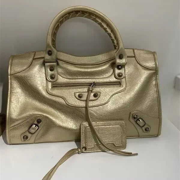 Motorcycle-Style Handbag | Braided Handles & Zip Detail | Braviixx