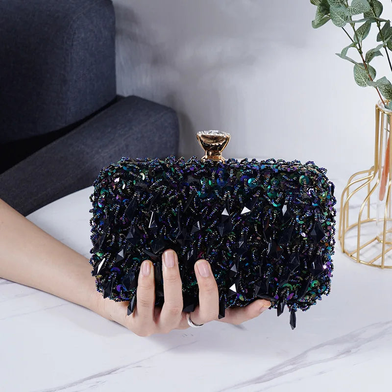 Women's Beaded Evening Clutch | Sequin Detail | Braviixx