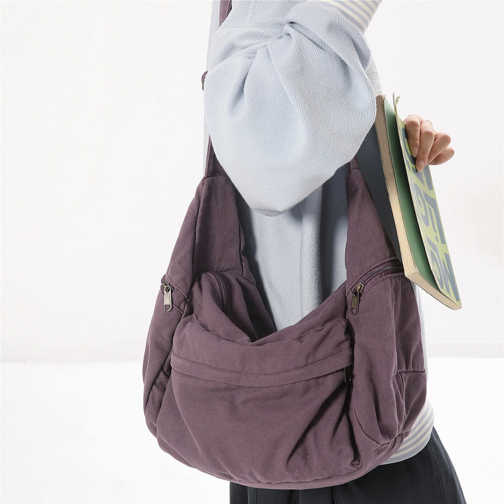 Canvas Shoulder & Crossbody Bag | Multi-Pocket & Adjustable Strap | Braviixx