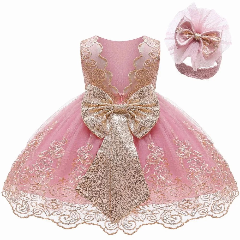 Baby Girls Princess Party Dress | Sleeveless Bow Ball Gown | 3M–24M | Braviixx