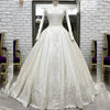 High-Neck Satin & Lace Wedding Dress | Long Sleeves | Braviixx
