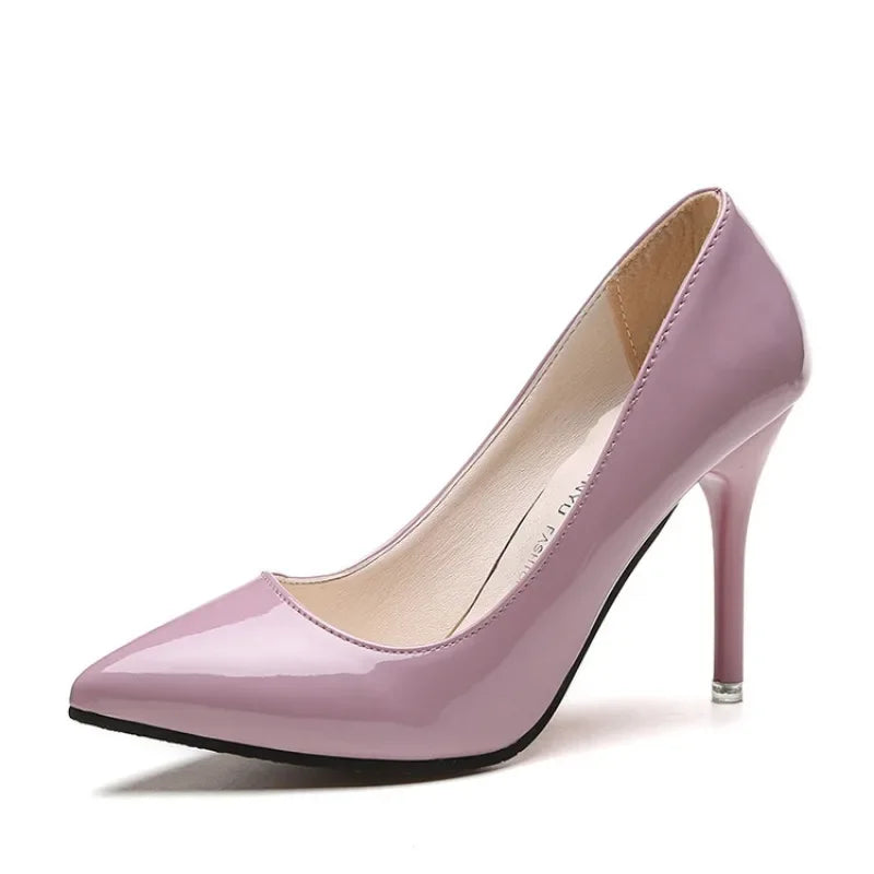 Pointed Toe Pumps Patent Leather Dress Women Shoes Red 8CM High Heels Boat Shoes Shadow Wedding Shoes Shoes for Wedding