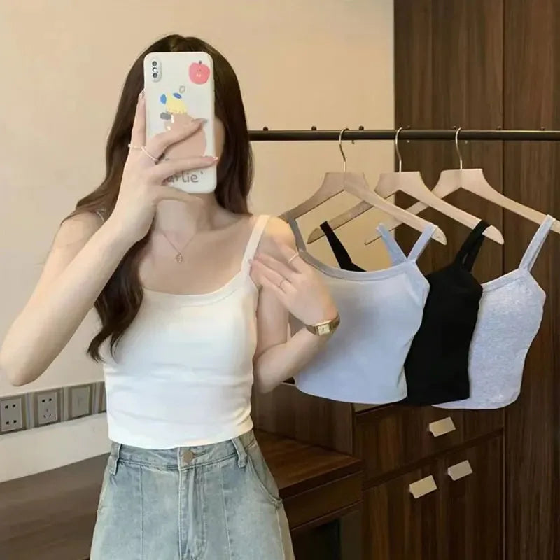 Women's Sleeveless Crop Top | Stretch Knit Camisole | Braviixx
