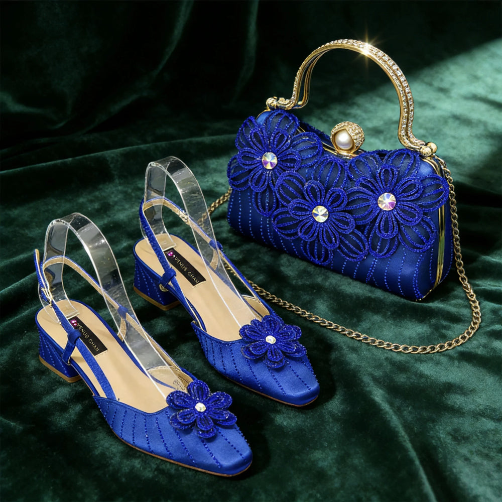 Floral Slingback Shoes & Matching Bag | Braviixx
