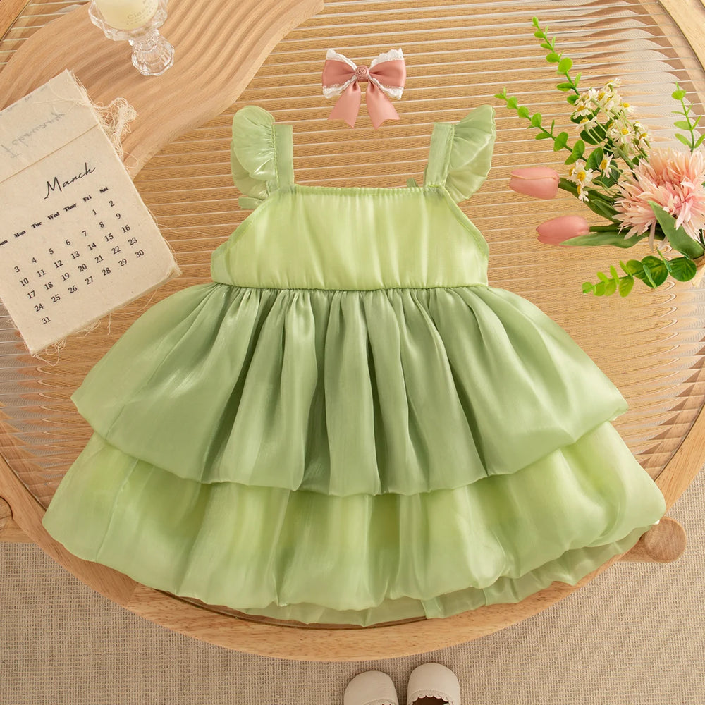 Baby Girls' Layered Princess Party Dress | Bow Tutu Dress 6M–3Y | Braviixx
