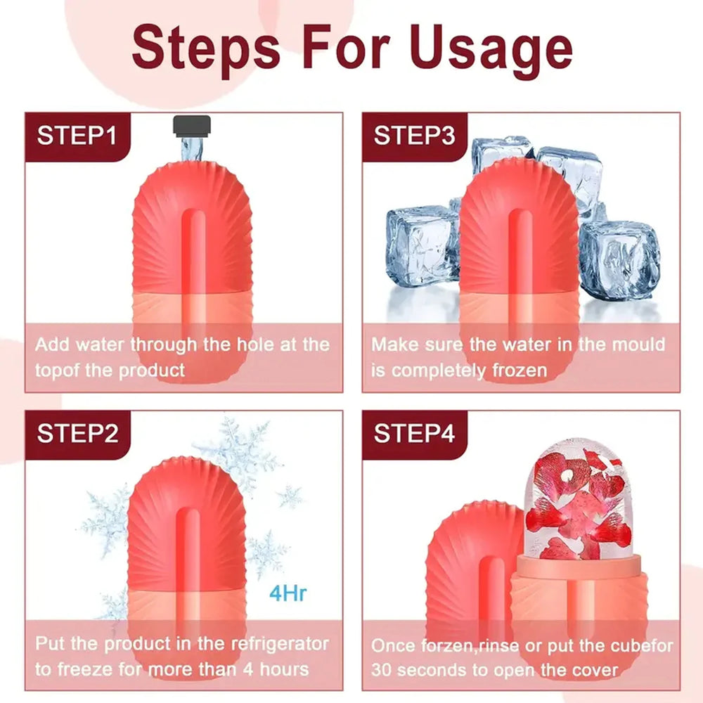 Silicone Ice Roller & Face Ice Tray | Anti-Puffiness Facial Massage Beauty Tool | 10 Colours
