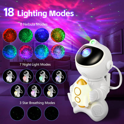 Astronaut Galaxy Projector Night Light, Bluetooth Options | Braviixx