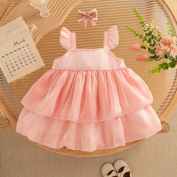 Baby Girls' Layered Princess Party Dress | Bow Tutu Dress 6M–3Y | Braviixx