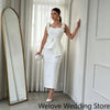 Customized Elegant White Wedding Guest Cocktail Dress 3D Flower Decorated Shoulder Straps Corset Bodice Floral Waist