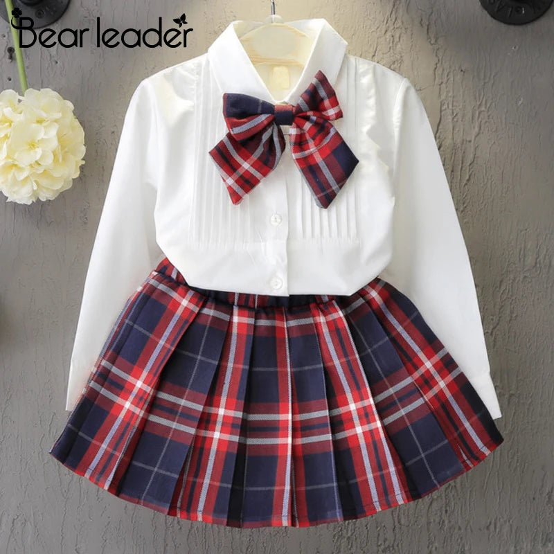Girls' Plaid A-Line Dress | Long-Sleeve Mini Dress | 3T–7T | Braviixx