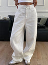 New Spring/Summer 2026 Women's Loose Wide-Leg Solid-Colored Jeans, Casual and Versatile Jeans with Pleat Details