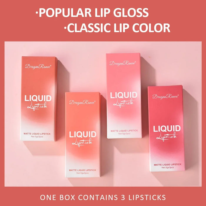 3-Piece Matte Liquid Lipstick Set | A-D Shade Collections | Braviixx