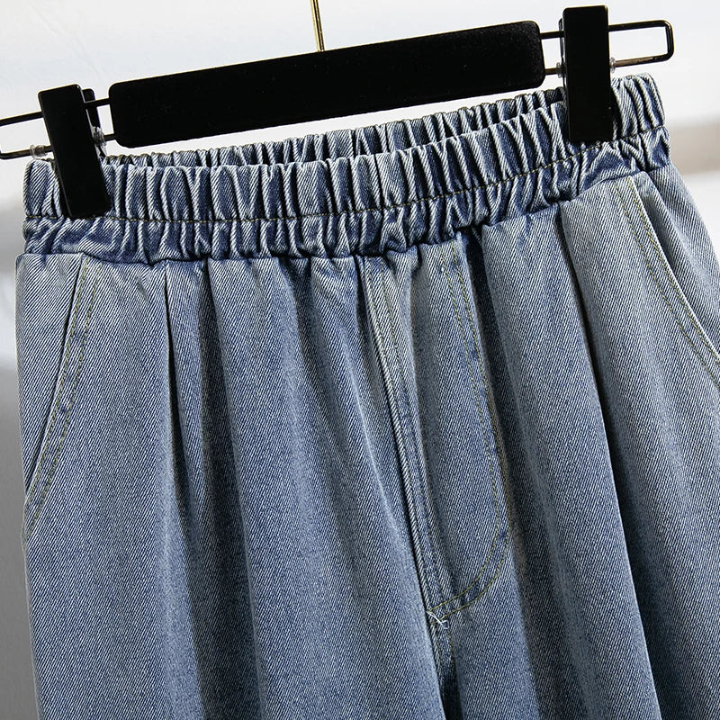 2026 Wide Leg Pants Women's Spring Autumn Retro Waed Denim Workwear Trousers High Waist Casual Versatile Plus Size Pants
