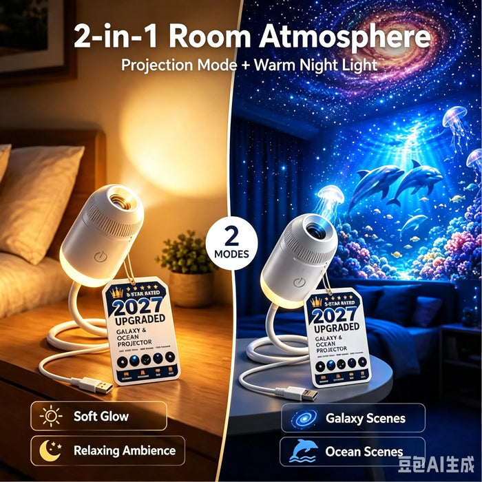 Flexible Galaxy Projector Night Light with Films | Braviixx