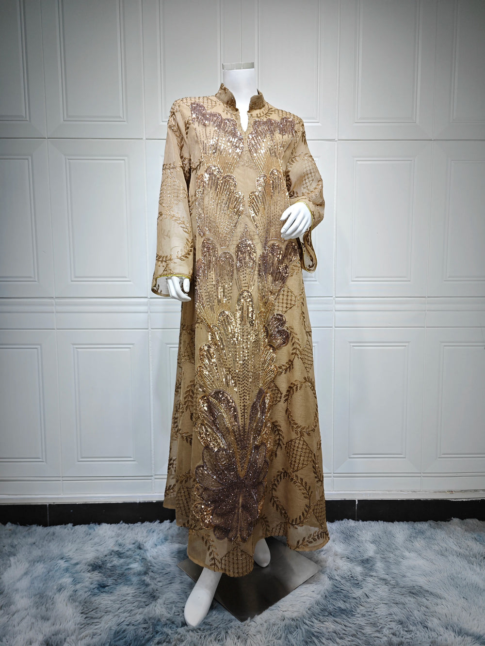 Embroidered Occasion Kaftan Dress | Flared Sleeves | Braviixx