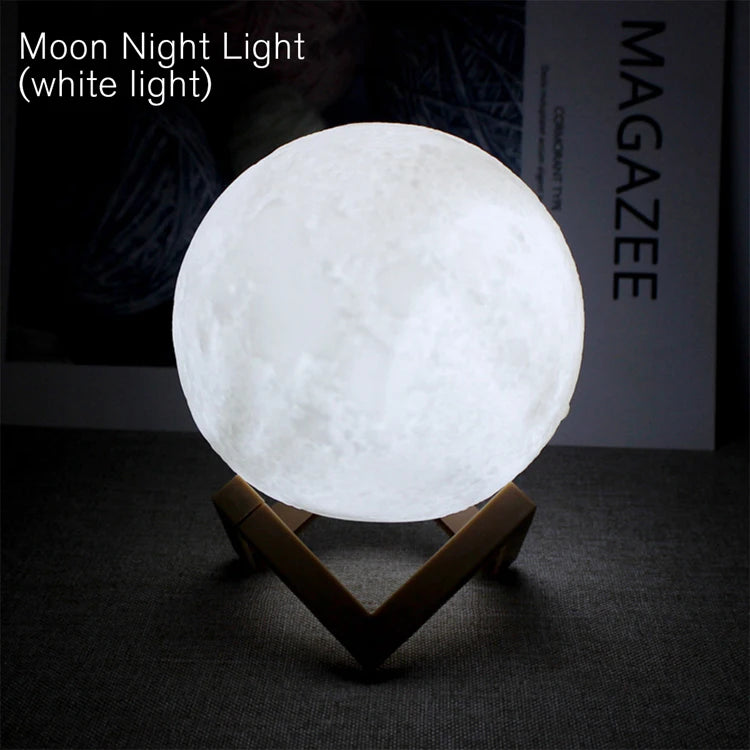 Moon LED Night Light | Battery Powered with Stand | Braviixx