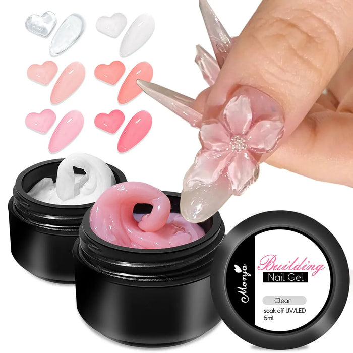 5ml & 15ml Nail Extension Gel | 9 Color & Size Options | Braviixx