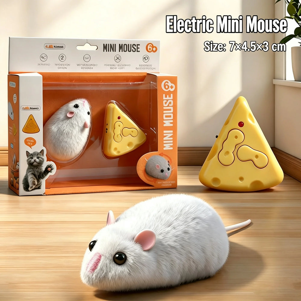 Remote Control Rat Toy, Electric Moving Simulation Mouse, Funny RC Vehicle Gift for Kids Cats Dogs Interactive Play