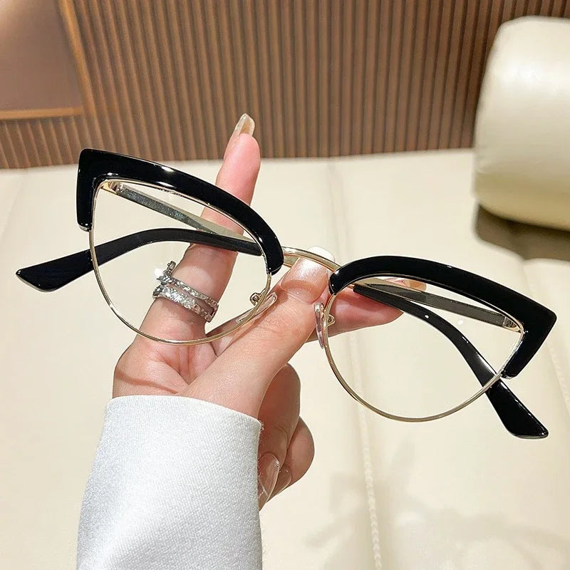 Women's Cat Eye Reading Glasses | Blue Light Blocking · HD Clear · Half-Rim | 5 Colours · 0 to +4.00 | Braviixx