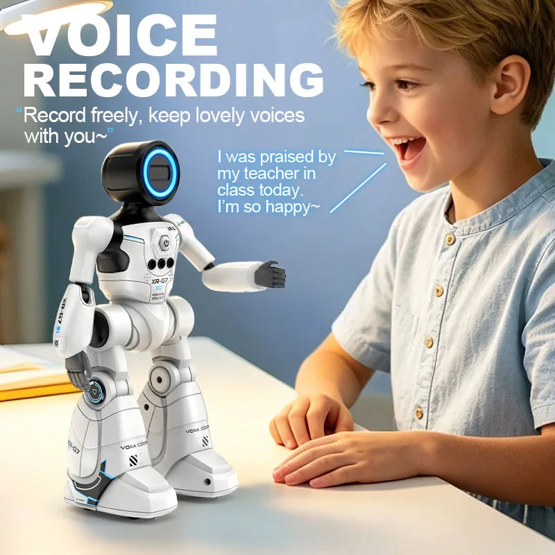 AI Smart Voice & Gesture Control Robot Toy | Programmable Interactive Robot with LED Lights, Music & Dance | Braviixx