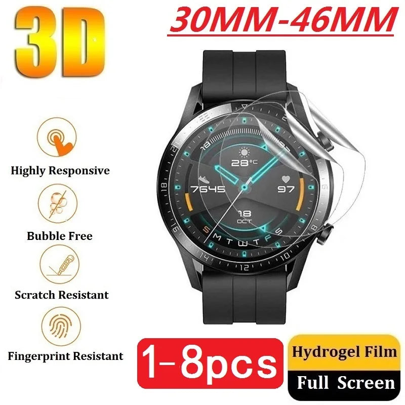 Smart Watch Screen Protector Film | Ultra-Thin Hydrogel Protection for 30–46mm Watches | Braviixx