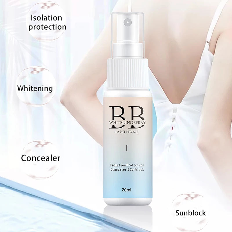BB Whitening Spray & Brightening BB Cream | Moisturising Face Foundation | Skin Tone Perfecting Cosmetic