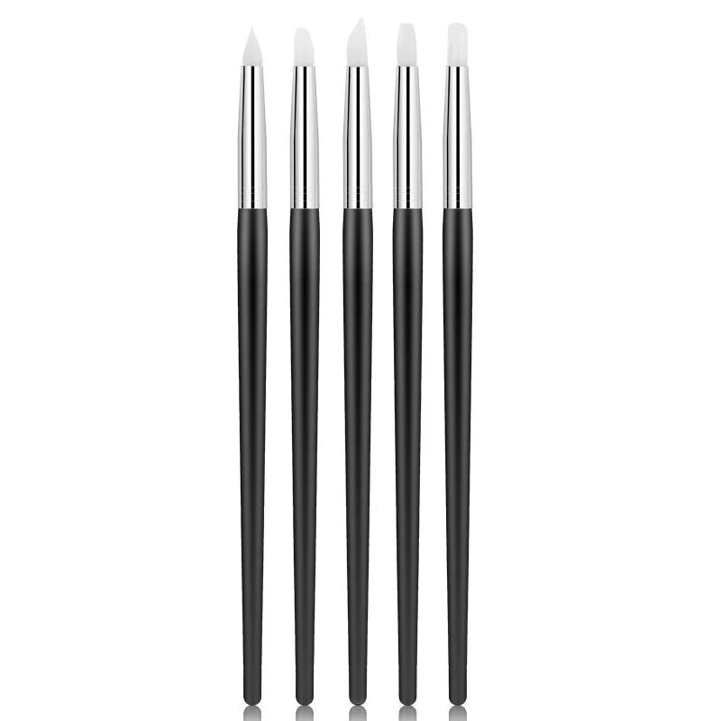 5-Piece Silicone Nail Art Brush Set | Dotting & Gel Design Tools | Braviixx