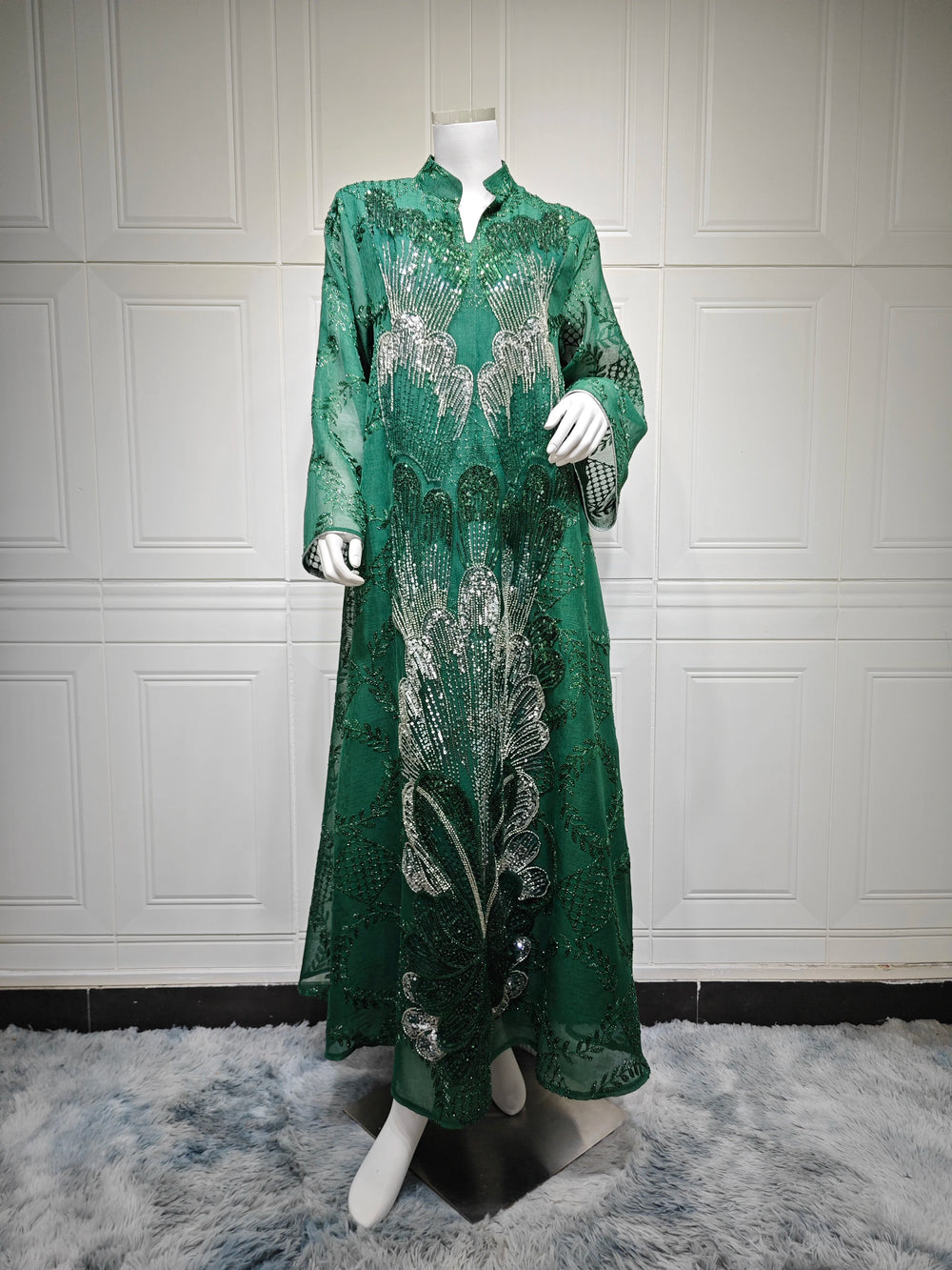 Embroidered Occasion Kaftan Dress | Flared Sleeves | Braviixx