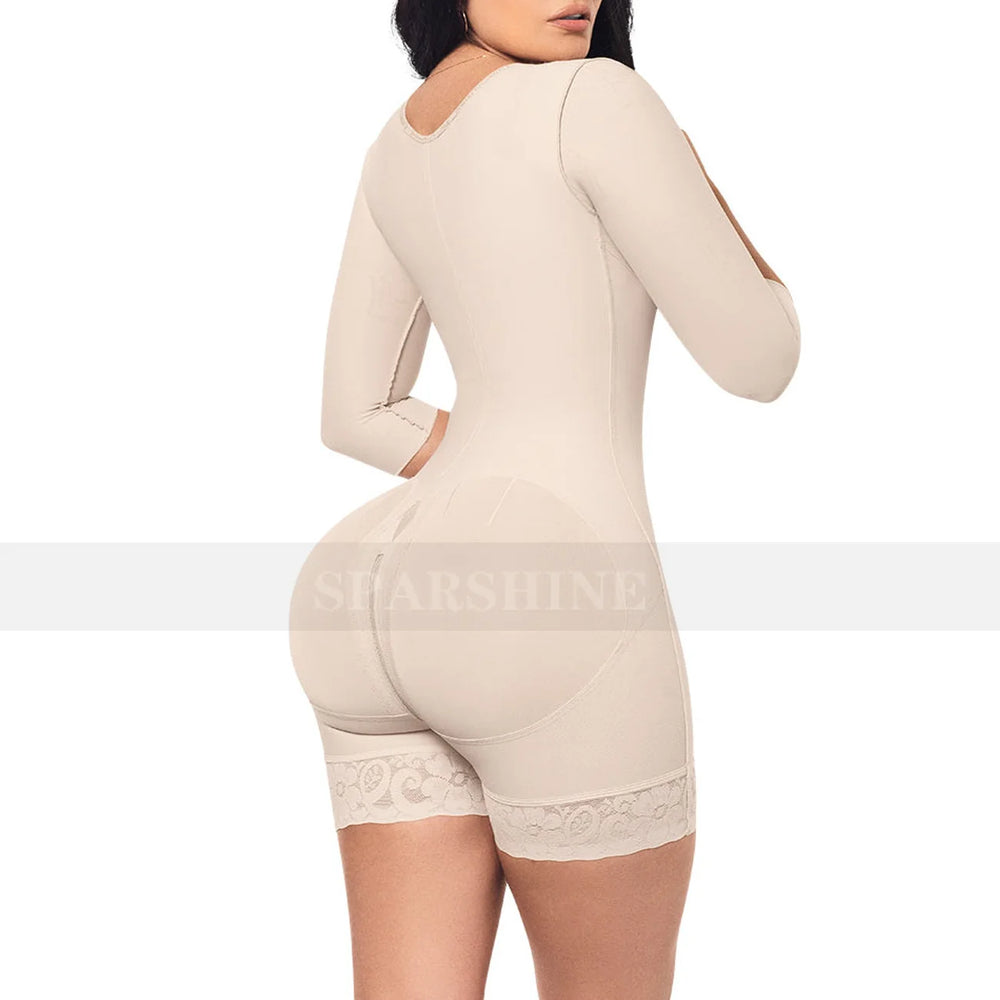 Sleeved Medium-Control Shapewear Bodysuit | Wire-Free Tummy Support | Braviixx