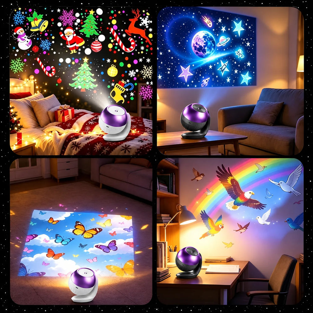 Galaxy & Holiday Projector | 24 Patterns & Auto-Off Timer | Braviixx