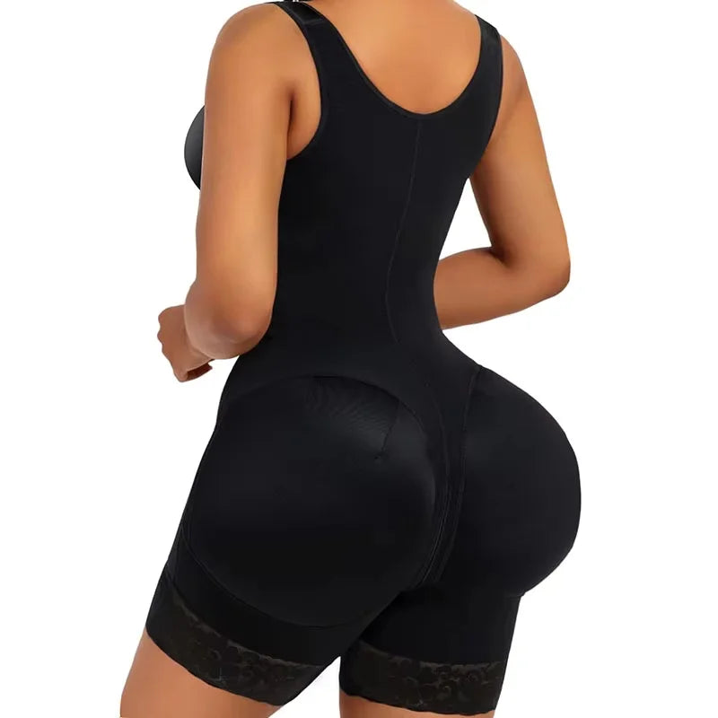 Women's Firm-Control Shapewear Bodysuit | Front Hooks & Lace Hems | Braviixx