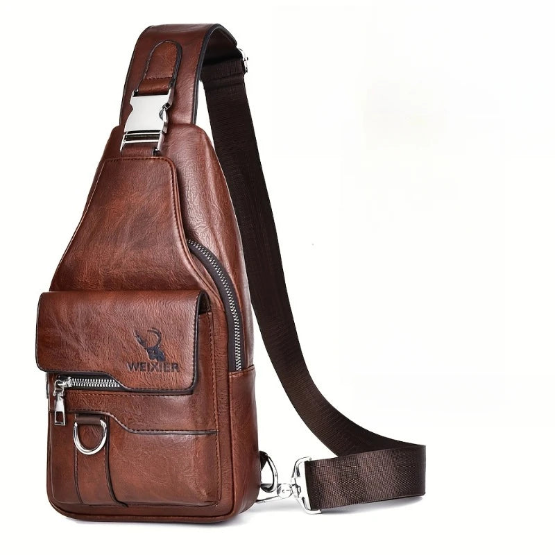 Vintage-Style Sling Bag | Faux Leather & Adjustable Strap | Braviixx