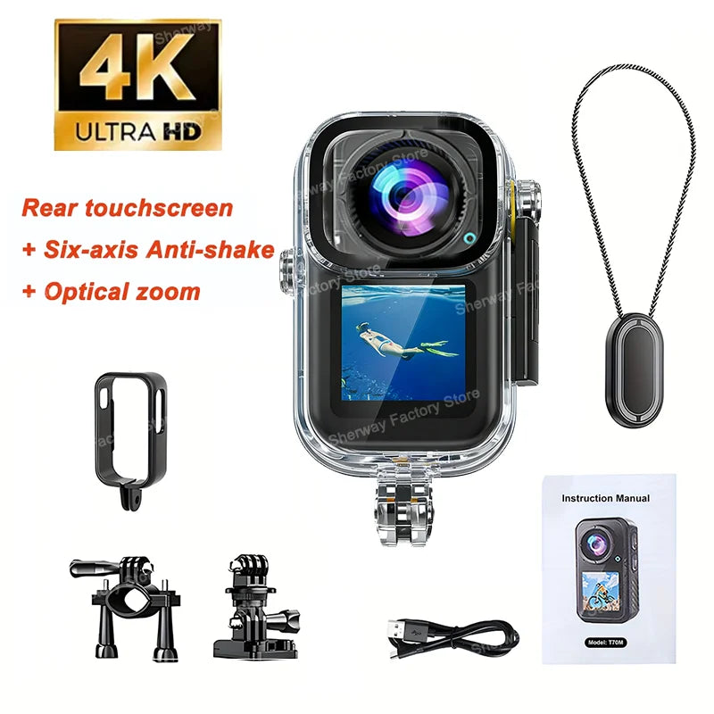 Magnetic Pocket Action Camera | Dual Screens & Mounting Kit | Braviixx