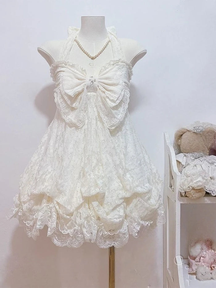 Gothic Retro Sweet Bud Mini Dress Women Harajuku Y2k Strap Dress Y2K Aesthetic Club Party Fashion Outfits