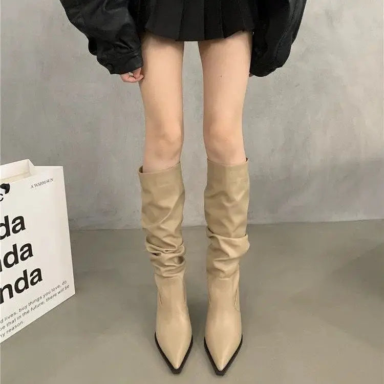 Knee-High Boots | Slouch Shaft & Stiletto Heel | Braviixx