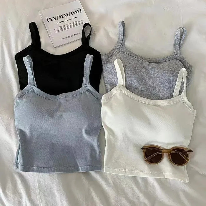 Women's Sleeveless Crop Top | Stretch Knit Camisole | Braviixx