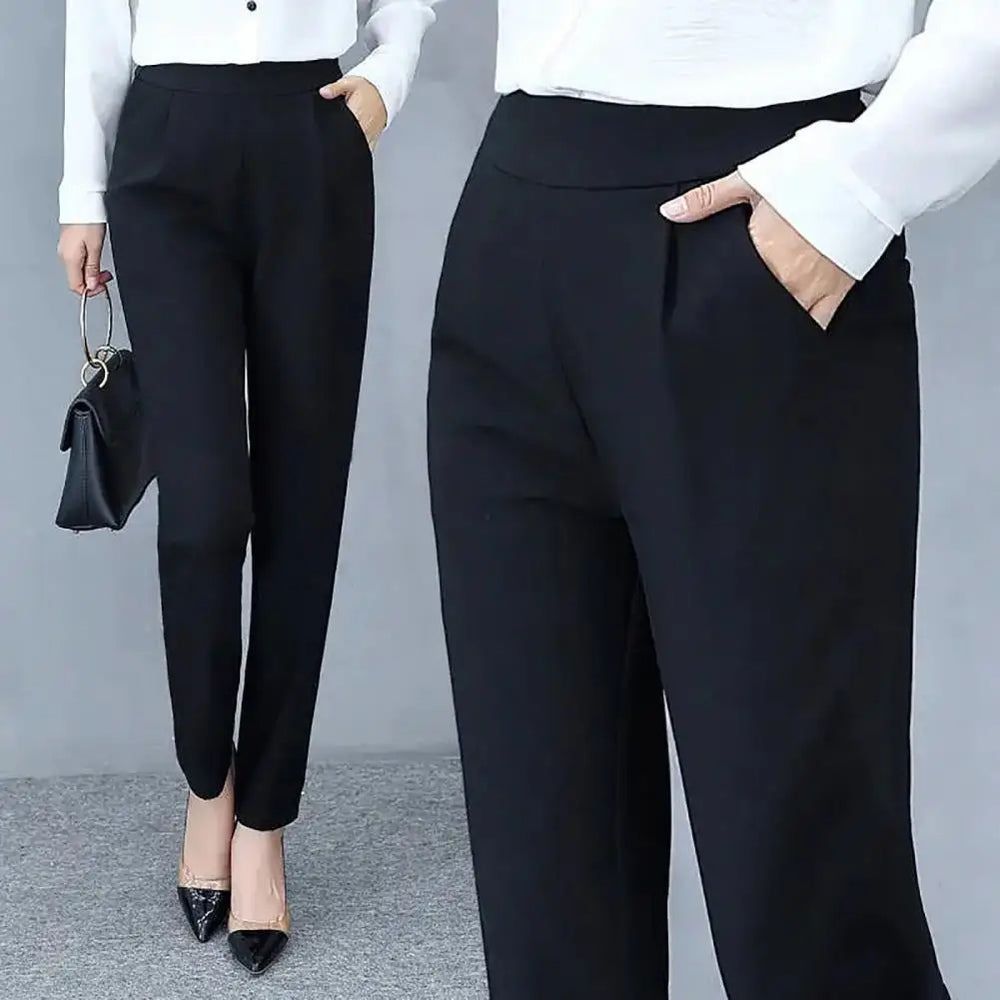 2026 Woman Suit Pants Elegant High Waist Pencil Pants OL Skinny Trousers Temperament Commuting Nine Point Harem Pants 90%