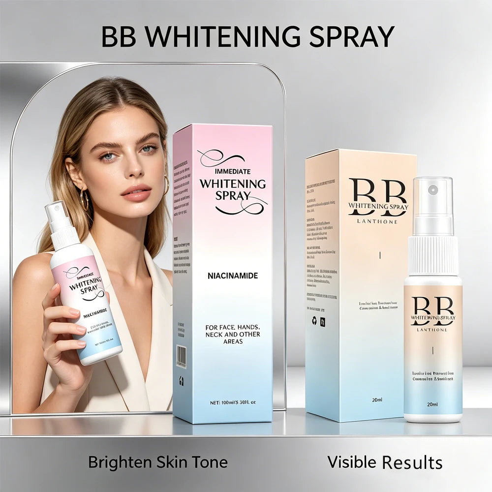BB Whitening Spray & Brightening BB Cream | Moisturising Face Foundation | Skin Tone Perfecting Cosmetic